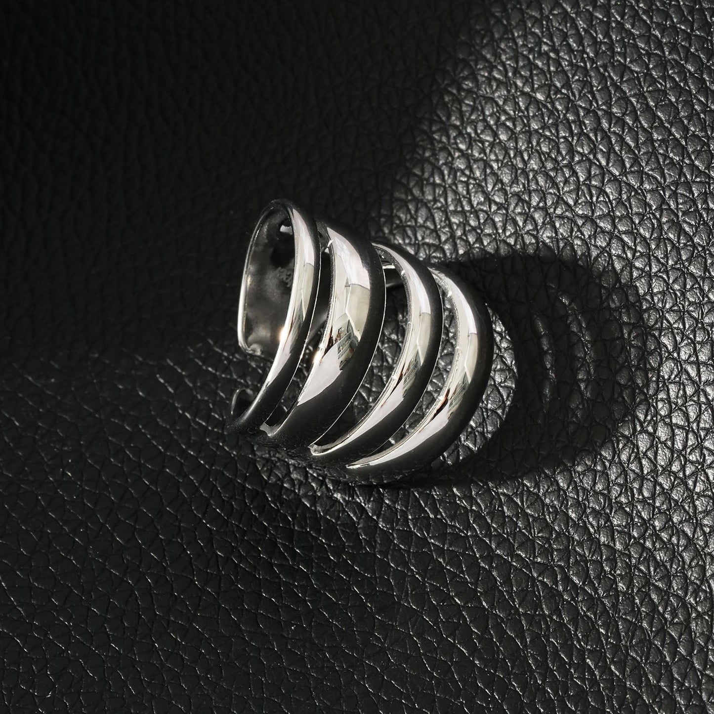 MAKET Silver(White Gold):  Multi Stacked Four Rings in One