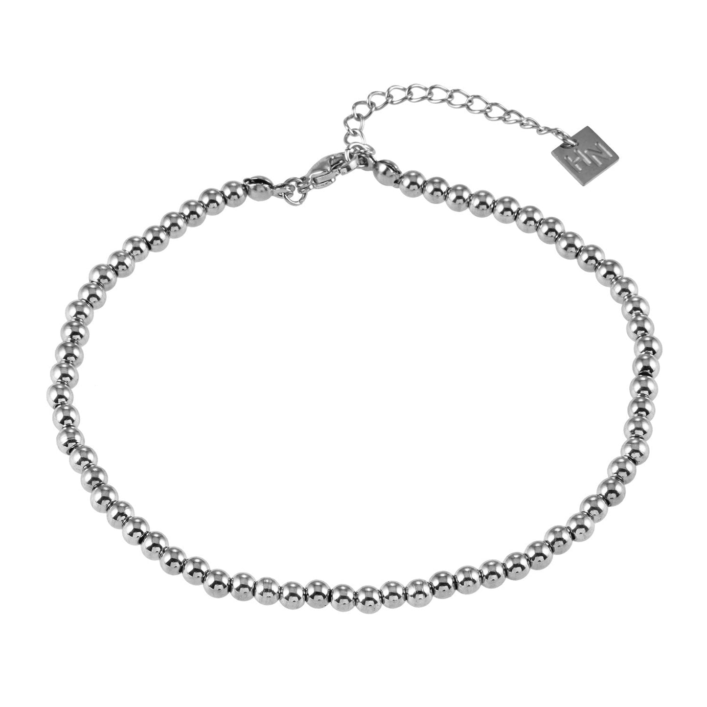 MANAMI LG: Ball-Beads Contemporary Chain Silver Anklet