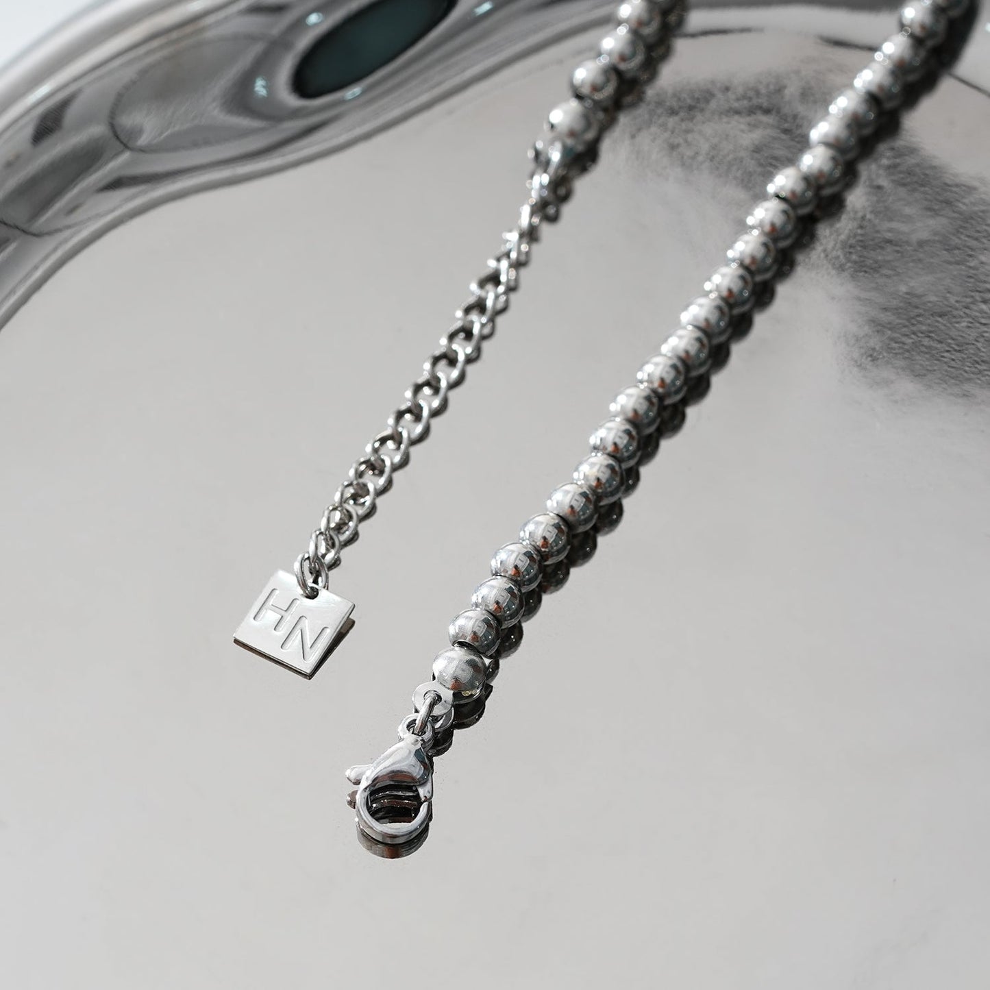 MANAMI LG: Ball-Beads Contemporary Chain Silver Anklet