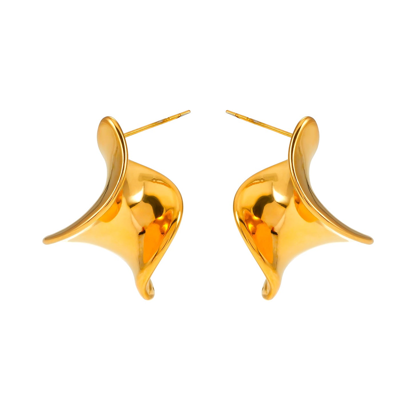 MARGINA: Modernist Avent Garde Twisted Shape Stud Earrings - A Bold Statement of Contemporary Elegance