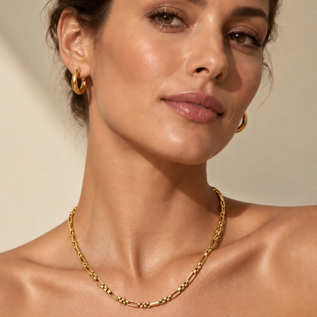 MASINA Gold: Dainty Mixed-Link Chain Bracelet $30