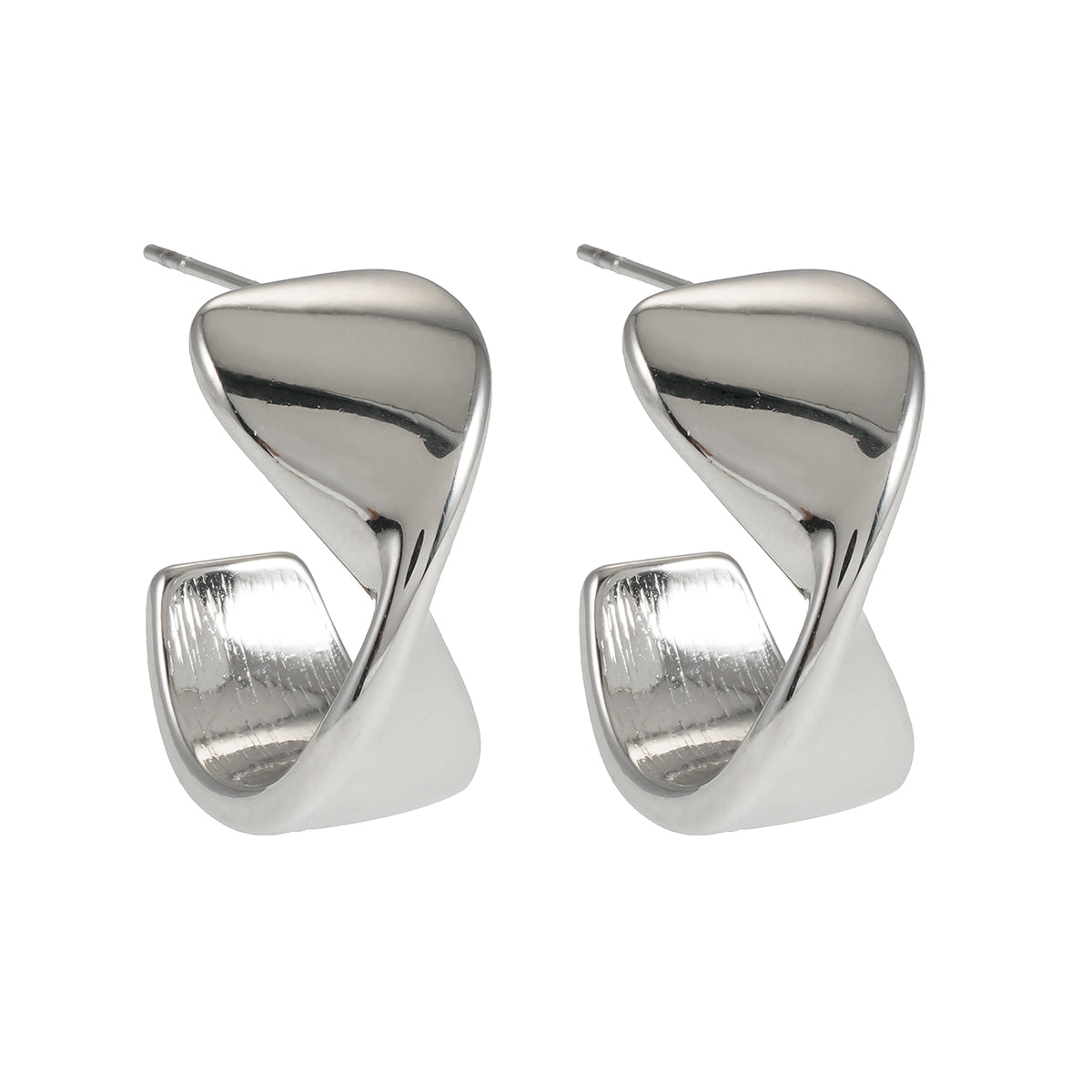 Style MILROSTA Silver Toned (White Gold): Industrial-Chic Earrings – Modern Elegance Redefined