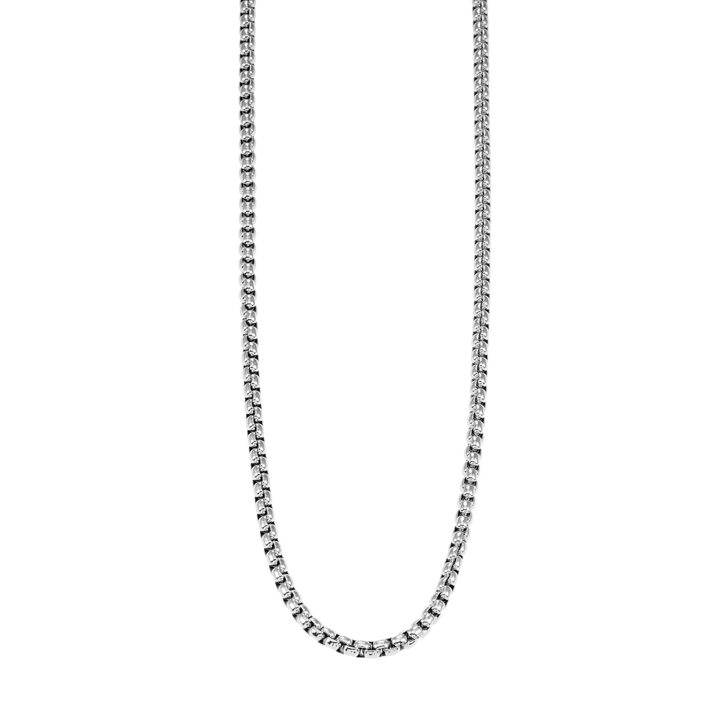 MOSI 24": Interlock Link Silver Chain Necklace for Women or Men