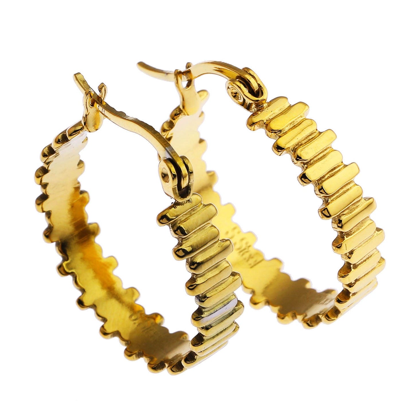 KANA Uneven Laddered Hoop Earrings