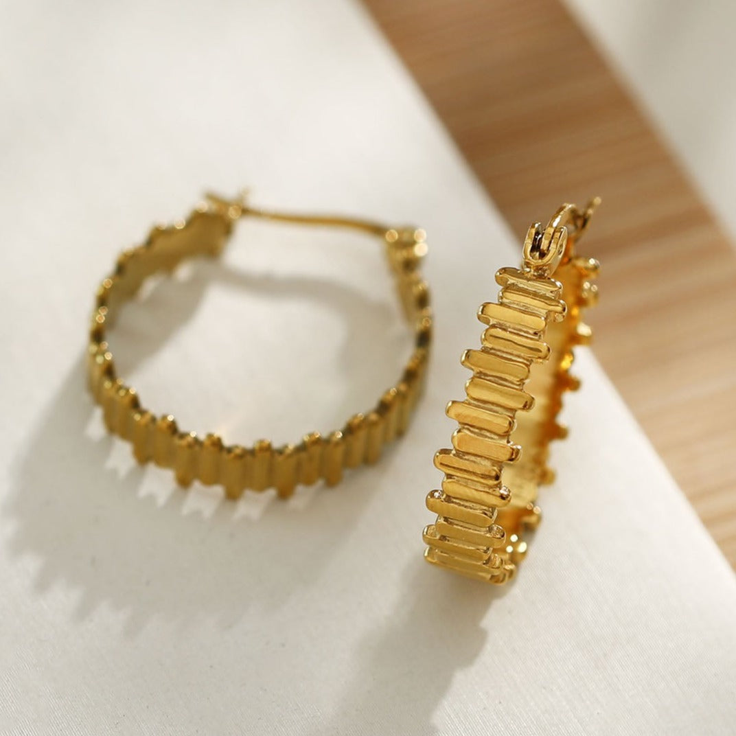 KANA Uneven Laddered Hoop Earrings