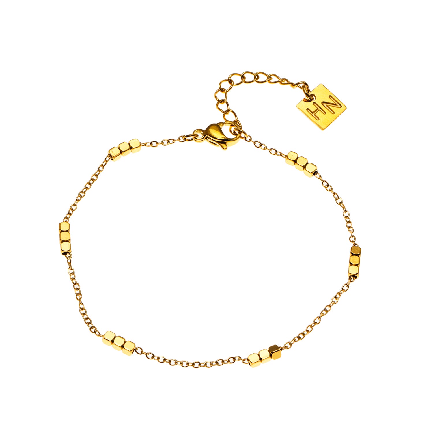 hackneynine | hackney-nine | ERISSA 64717 Tiny Square-Beads Dainty Gold Chain Necklace Gold Chain Bracelet