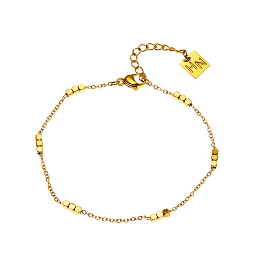 hackneynine | hackney-nine | ERISSA 64717 Tiny Square-Beads Dainty Gold Chain Necklace Gold Chain Bracelet