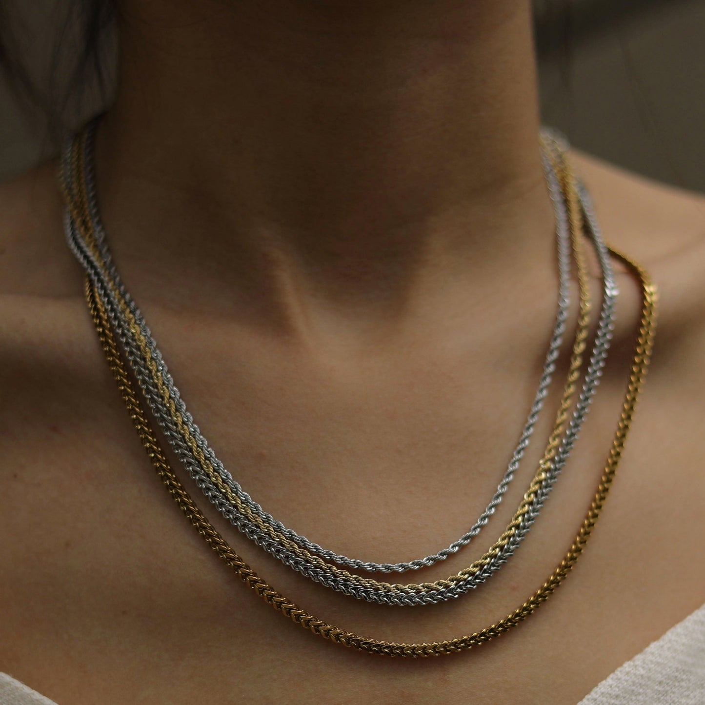 ULYANA: Rope Chain Gold Necklace - 28 Inches