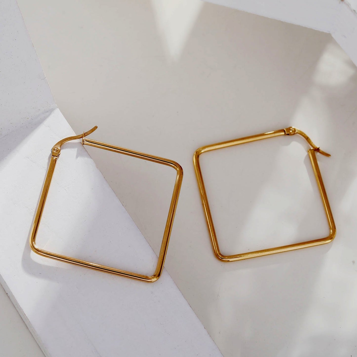 REILYNN Square Shaped  Gold Hoops