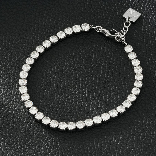 RITMO White Gold (Silver Toned): Classic Tennis Bracelet – Timeless Elegance for Every Occasion