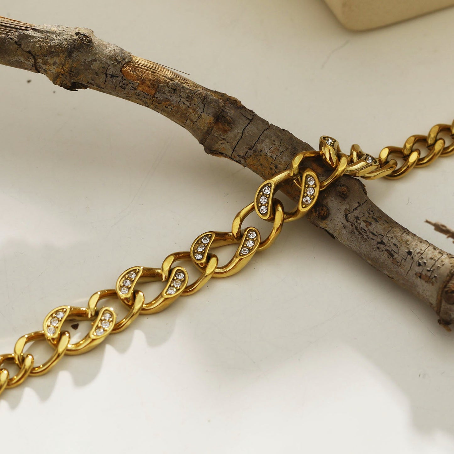ROUBAIX Gold: Cuban Link-Chain Zirconia Statement Bracelet