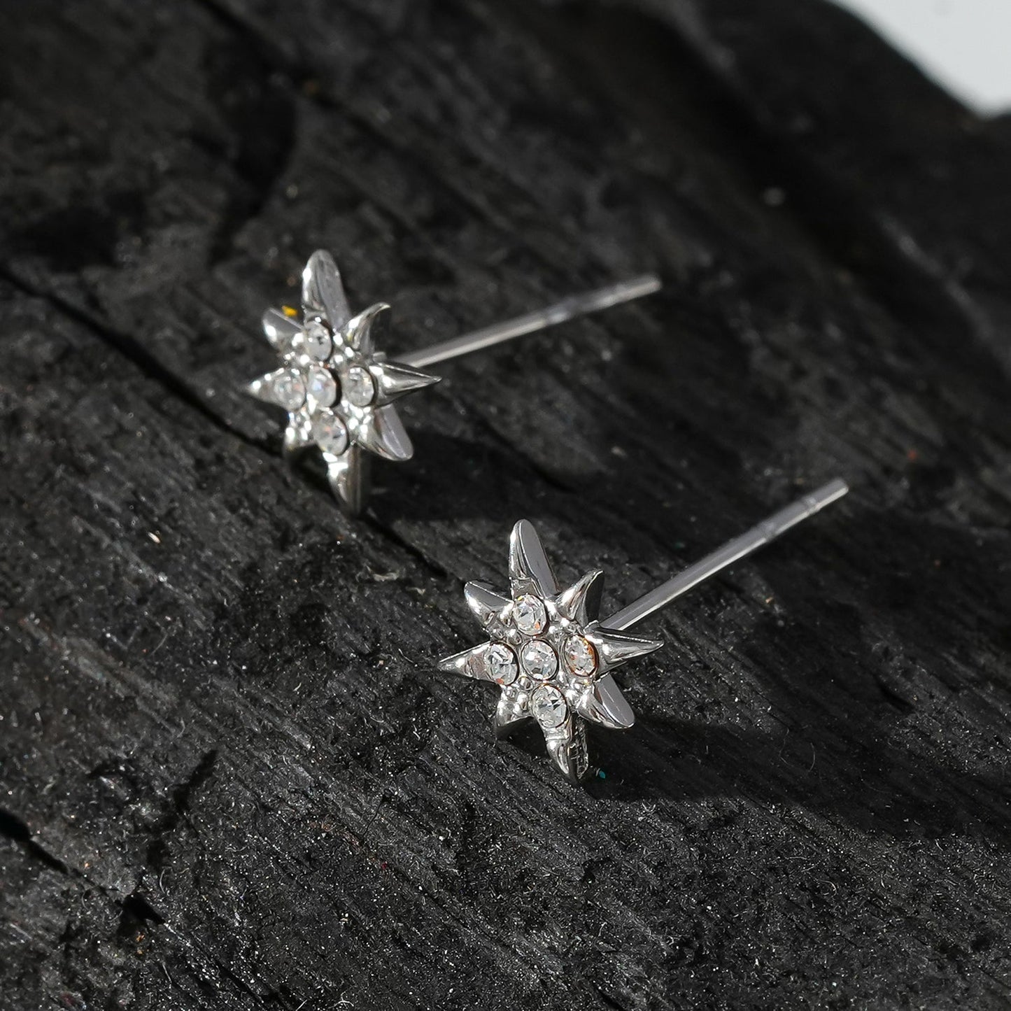 Style SARENBE Silver: 'Star Bright' Stud Earrings in Silver