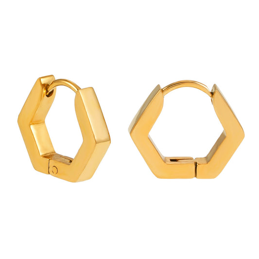 SITKA: Five Sided Pentagon Mini Hoop Earrings