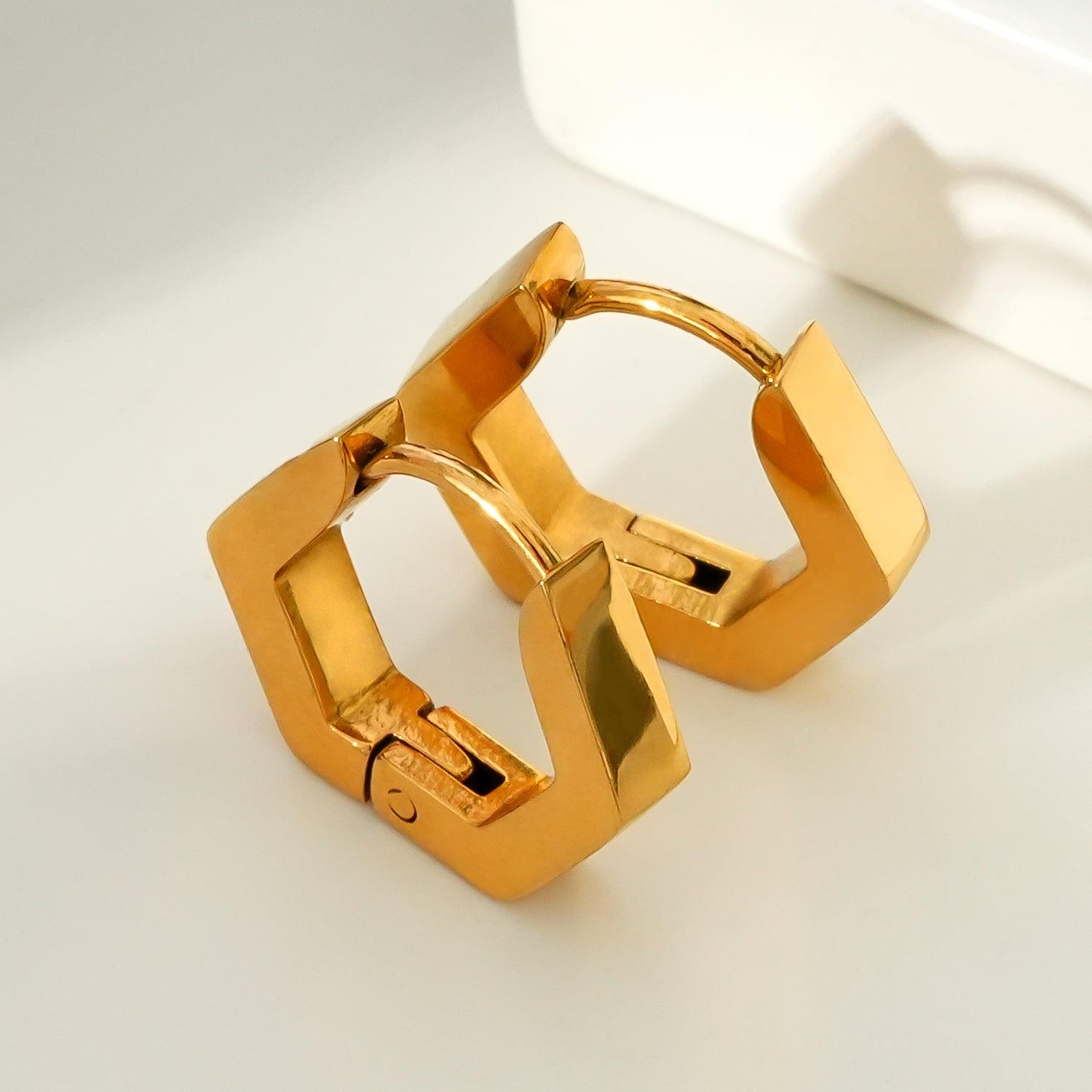 SITKA: Five Sided Pentagon Mini Hoop Earrings