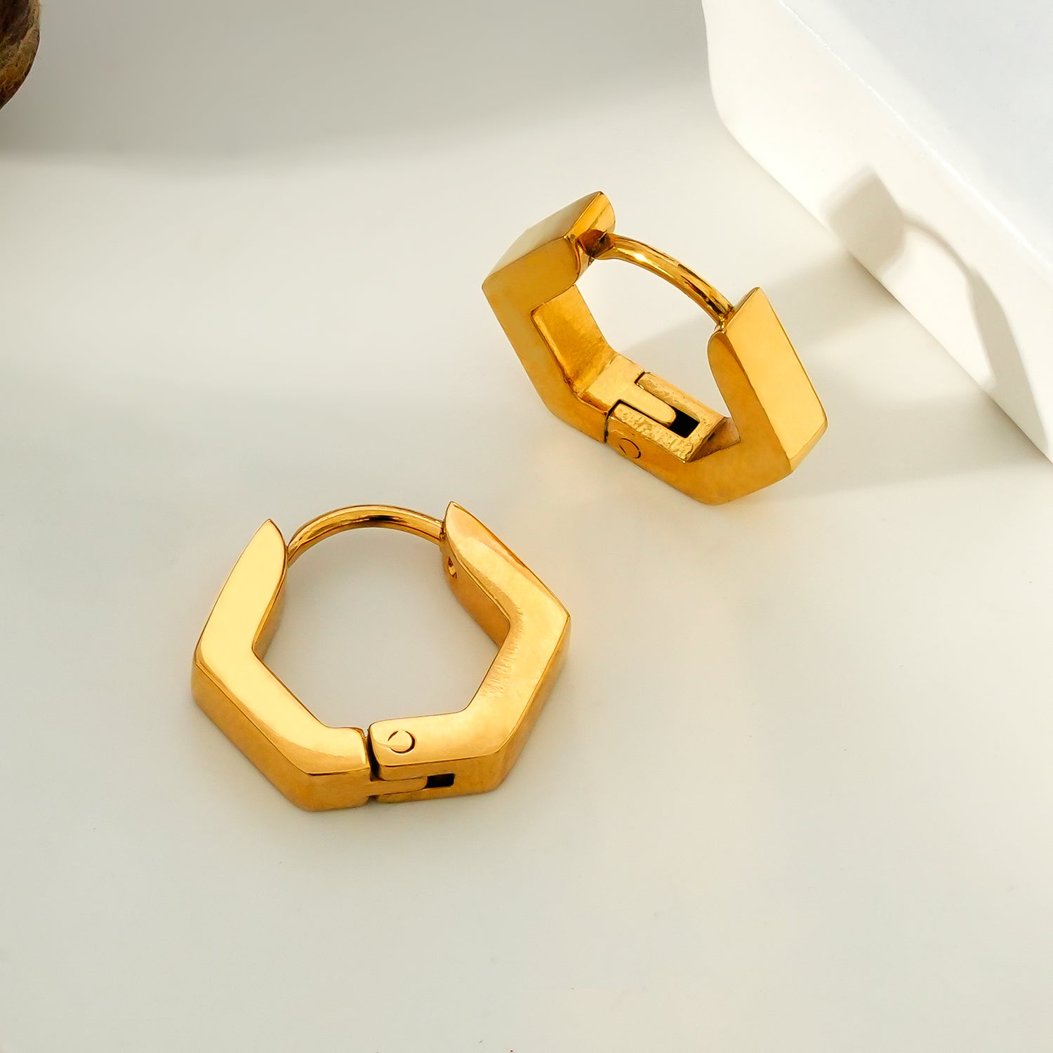 SITKA: Five Sided Pentagon Mini Hoop Earrings