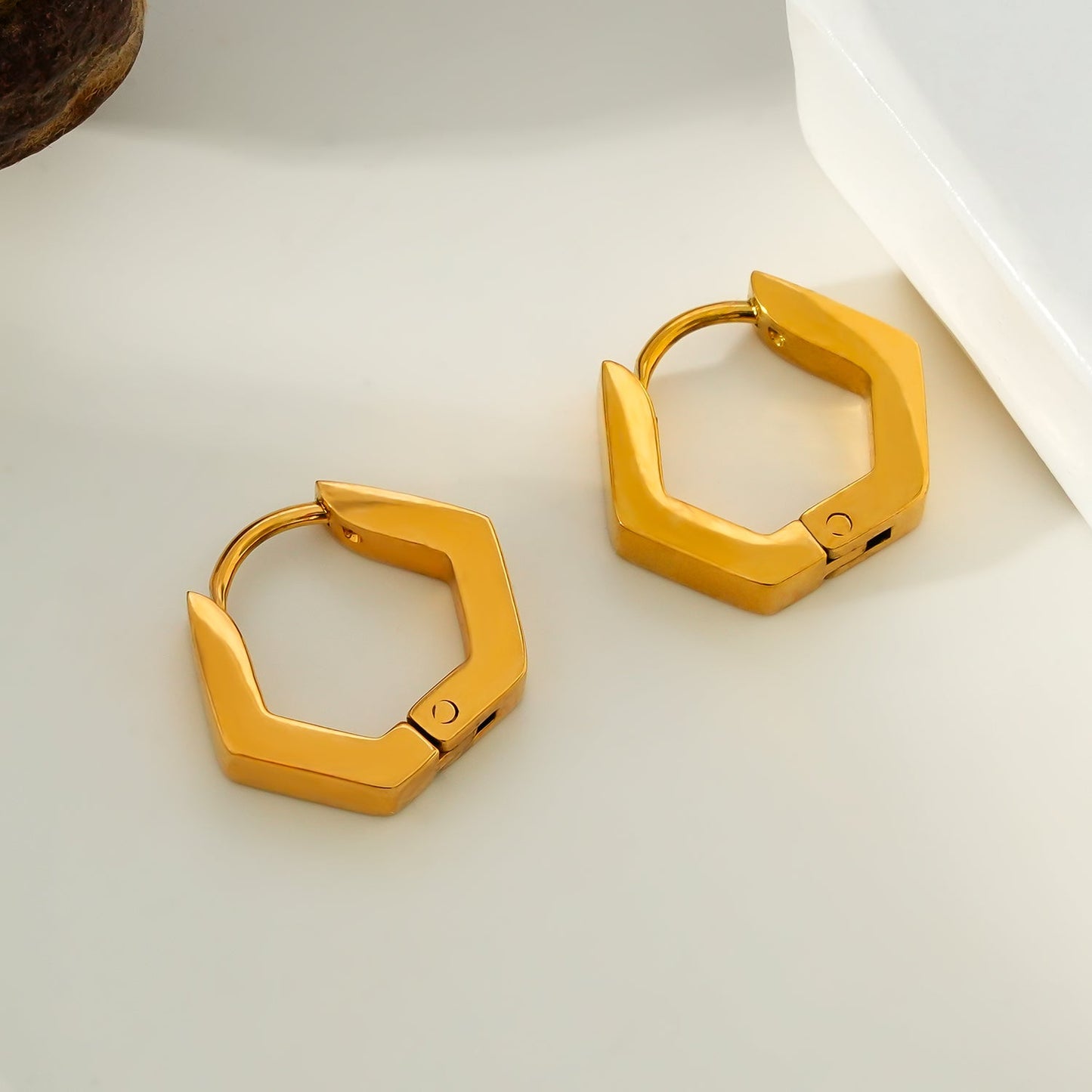 SITKA: Five Sided Pentagon Mini Hoop Earrings