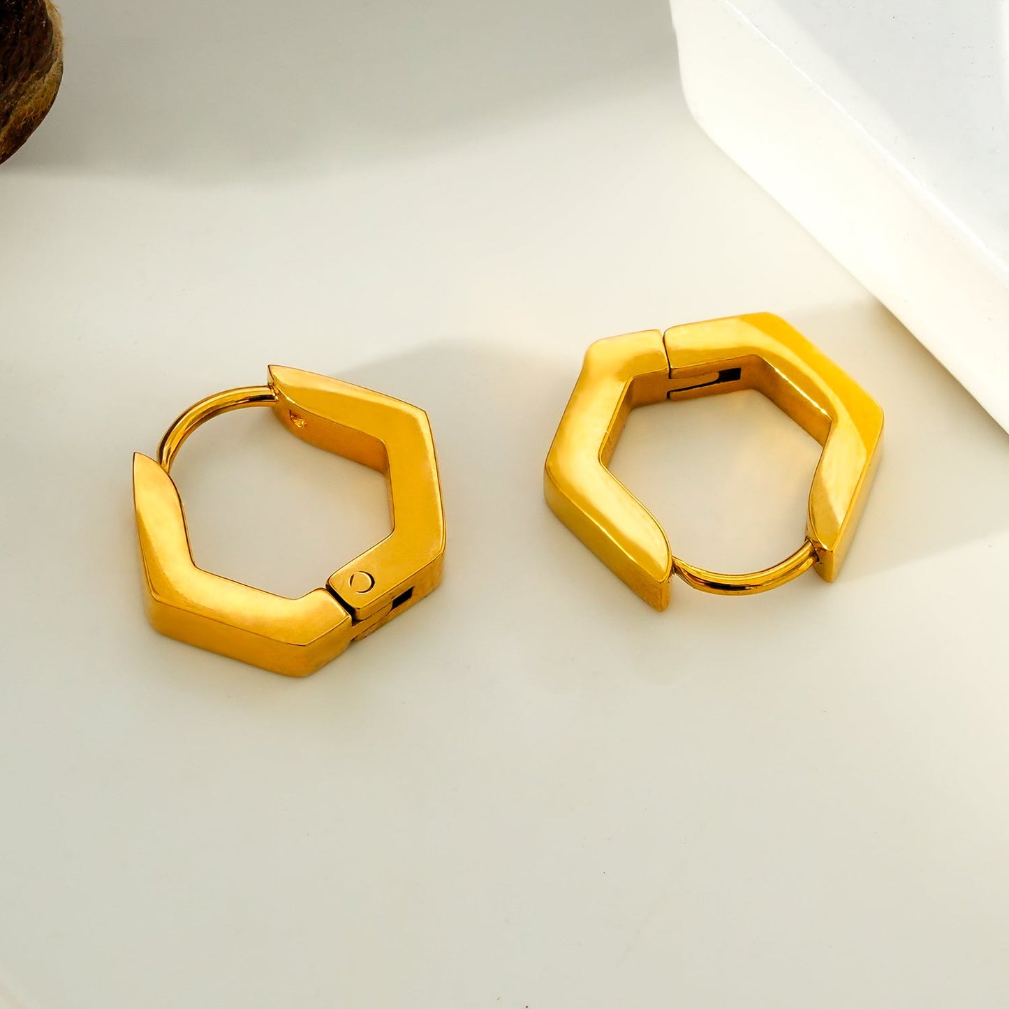 SITKA: Five Sided Pentagon Mini Hoop Earrings