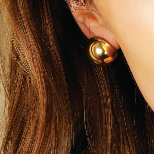 SPERICCA Gold: Contemporary Spherical Stud Earrings