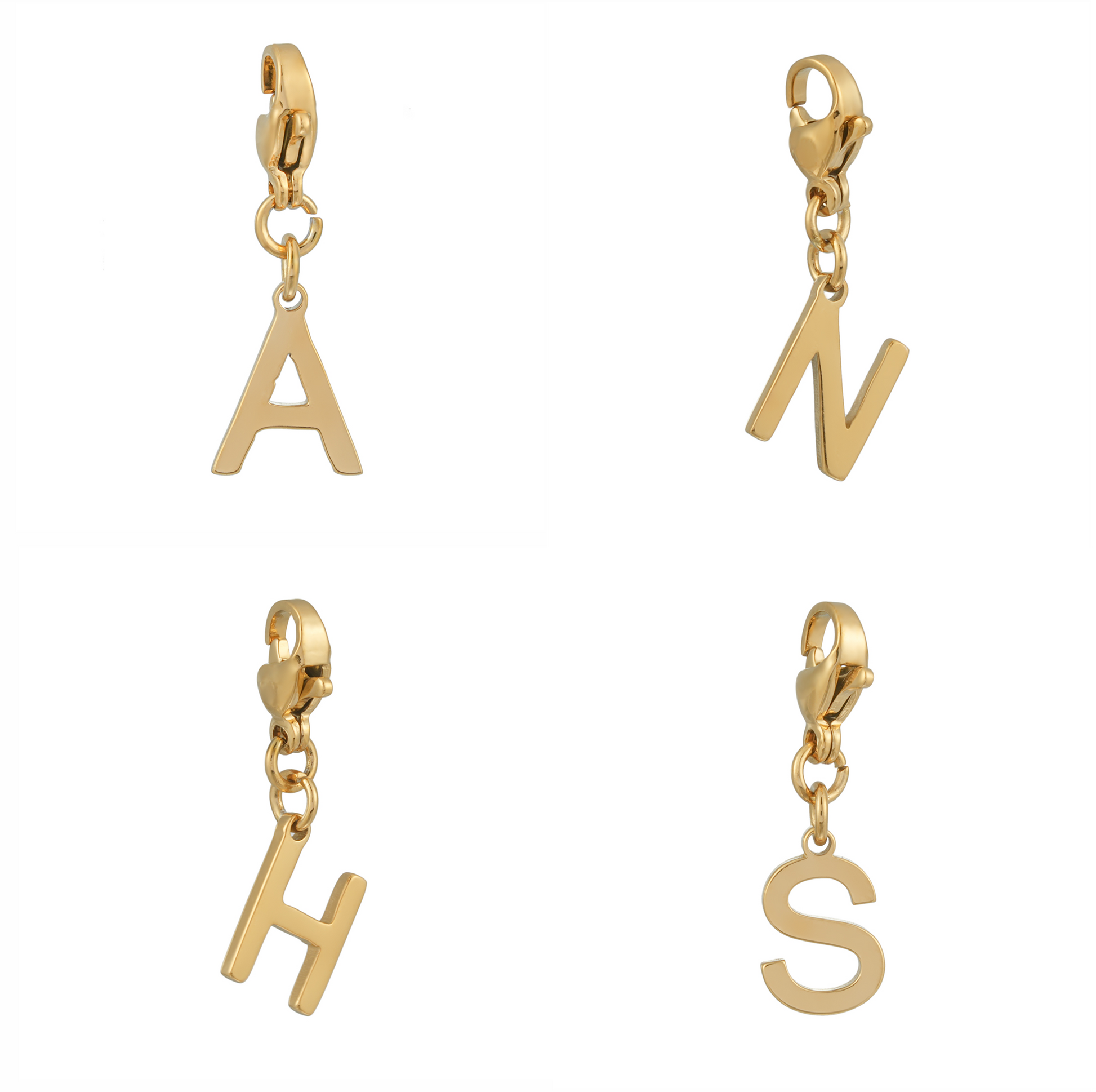 SOLID LETTER MINI CHARMS A–Z in GOLD: Dainty Initial Alphabet Pendant for Necklaces & Bracelets — $12.50