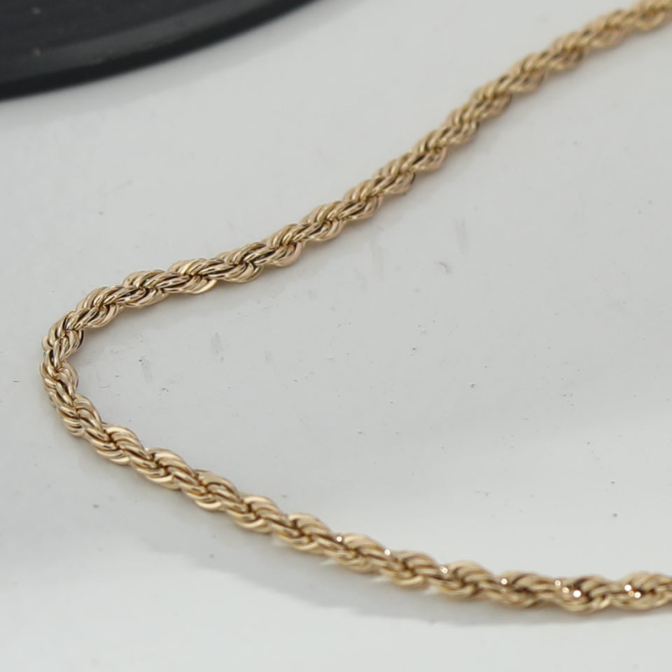 ULYANA: Rope Chain Gold Necklace - 24 Inches