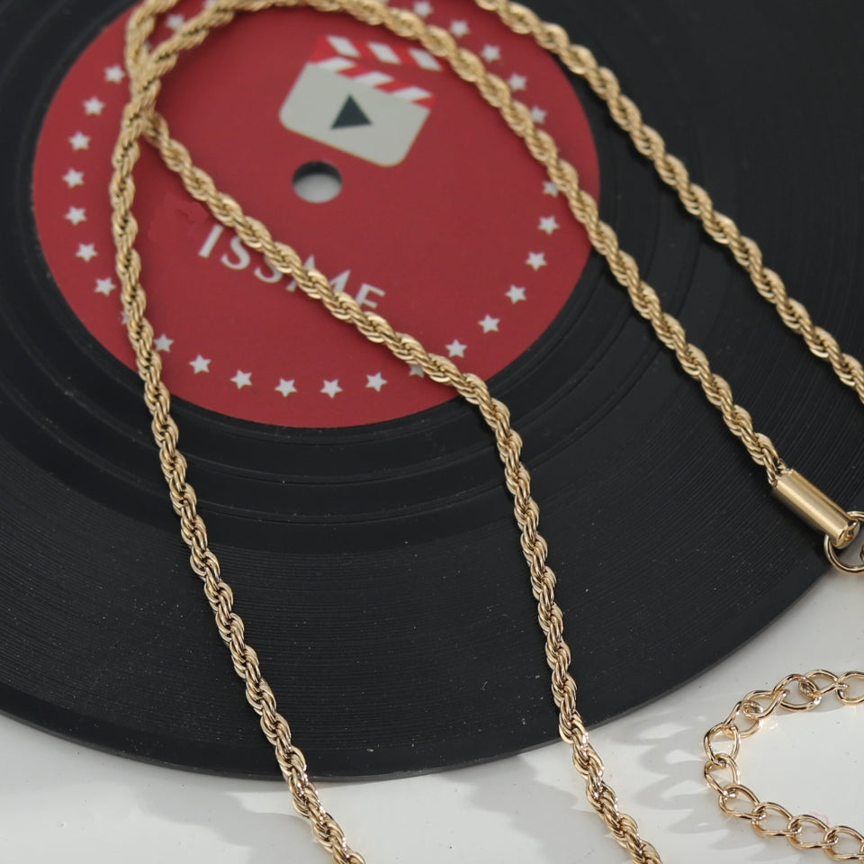 ULYANA: Rope Chain Gold Necklace - 16 Inches