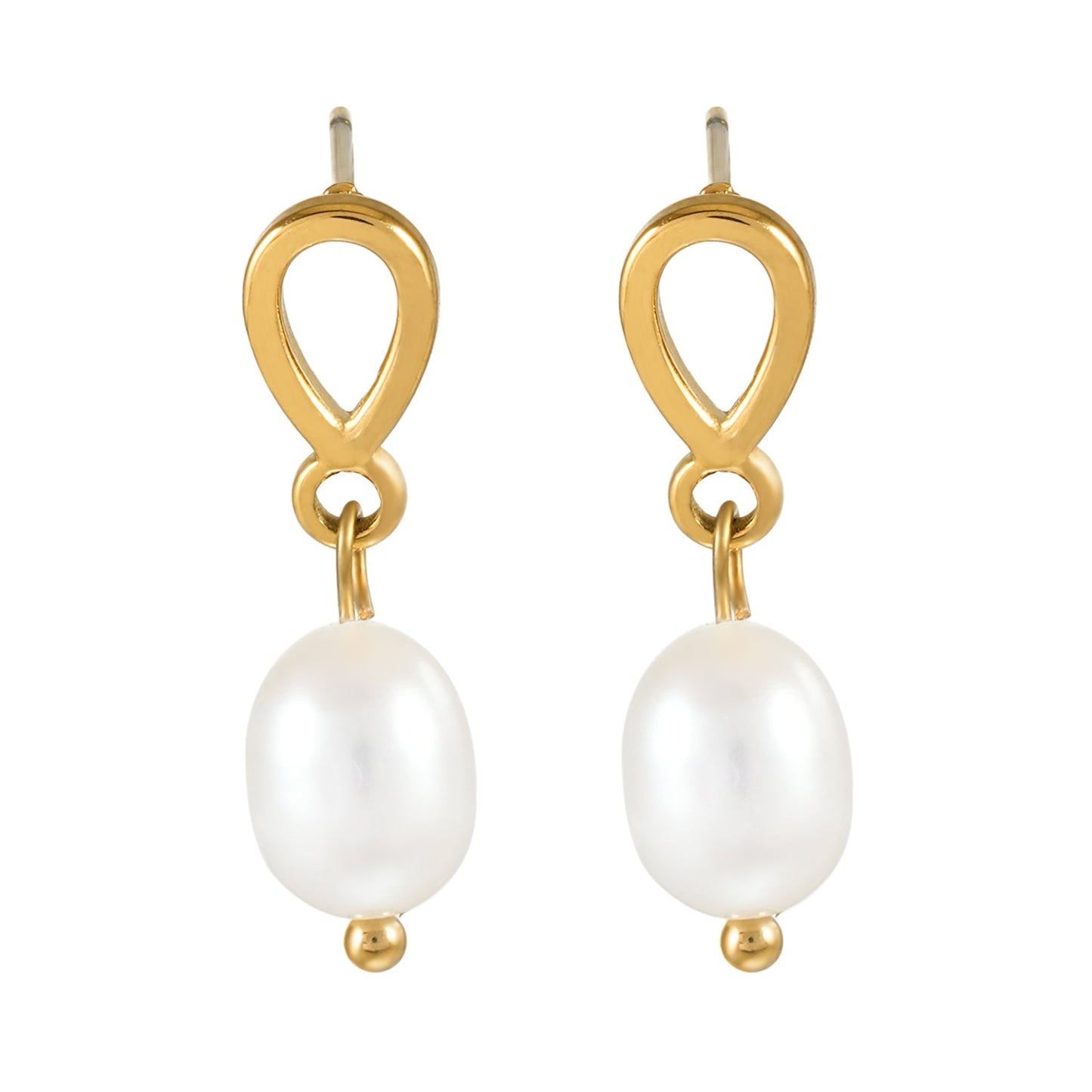 VARKONY Gold: Elegant Small Teardrop Earrings with Lustrous Freshwater Pearls
