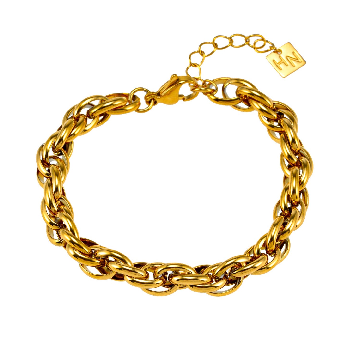 WANDSWORTH Gold: Interwoven Chain Bracelet | Modern Statement Link Bracelet