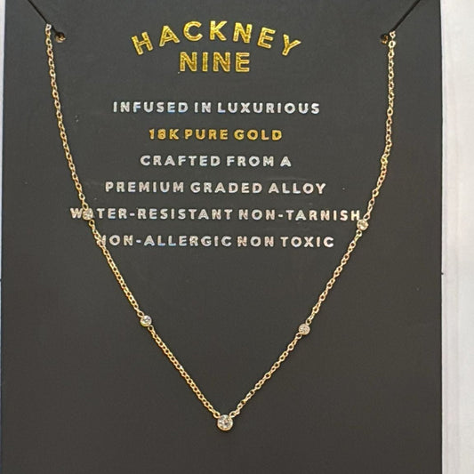 MALIKA Gold: Mini Zirconia Constellation Necklace with Center Stone on Dainty Chain