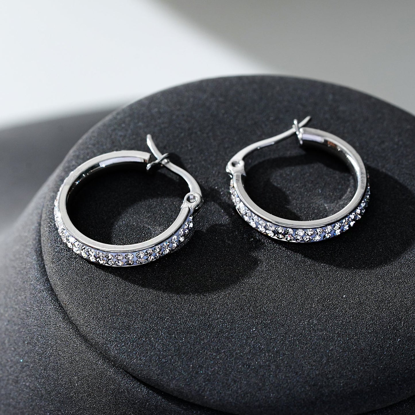 Style YARA 2234S: 'Pavé All the Way' Zirconia Hoop Earrings (Small Size) Silver