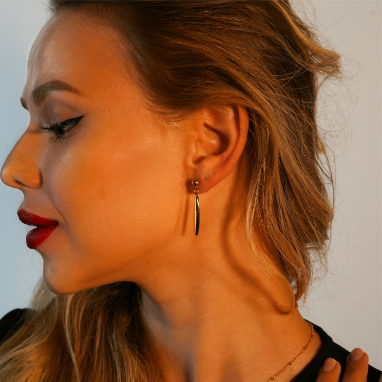 ARACELI: Vintage Inspired Dainty Oval Shaped Earrings Anchored by Rounded Beads