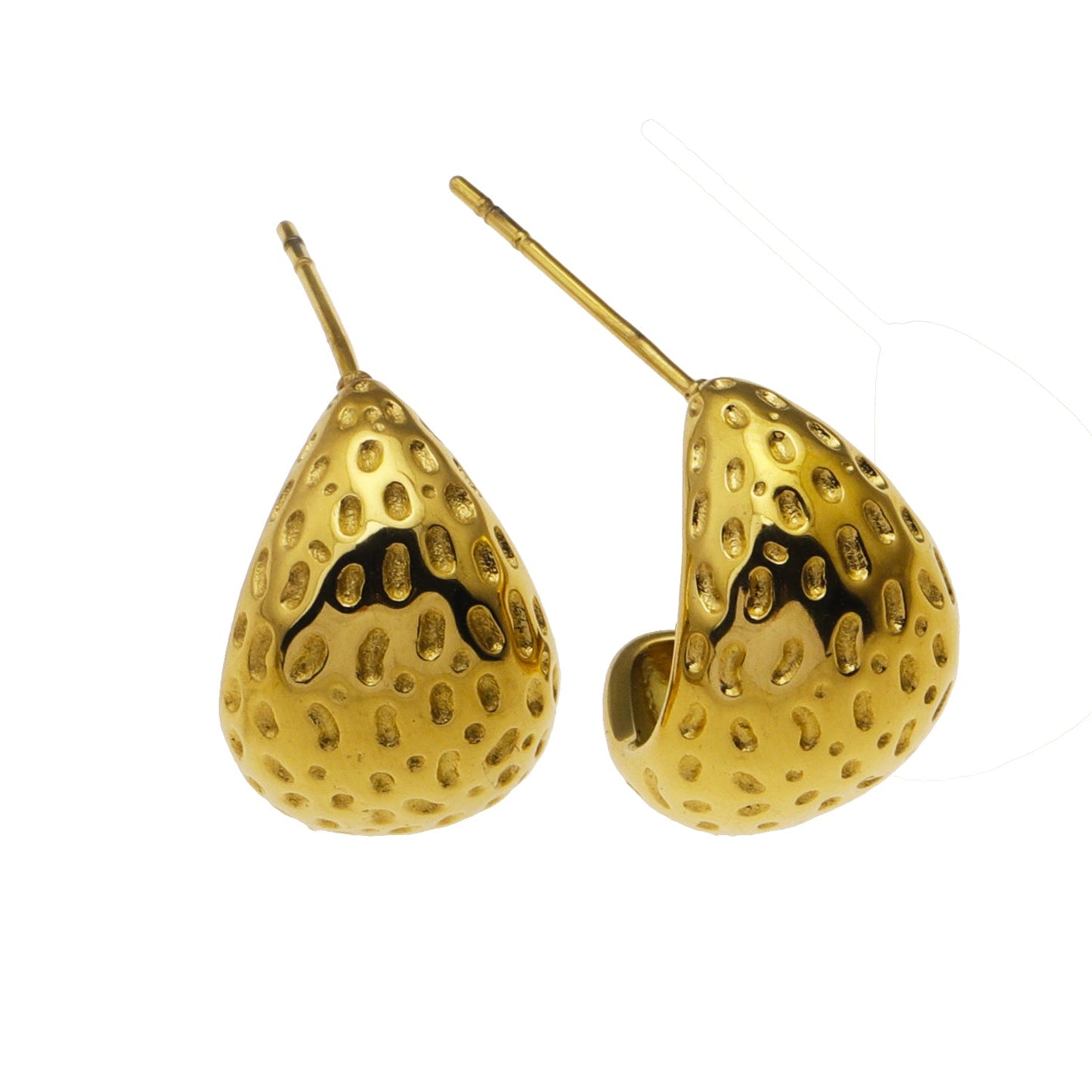 AVERSA: Hammered Texture Tear Drop Stud Earrings