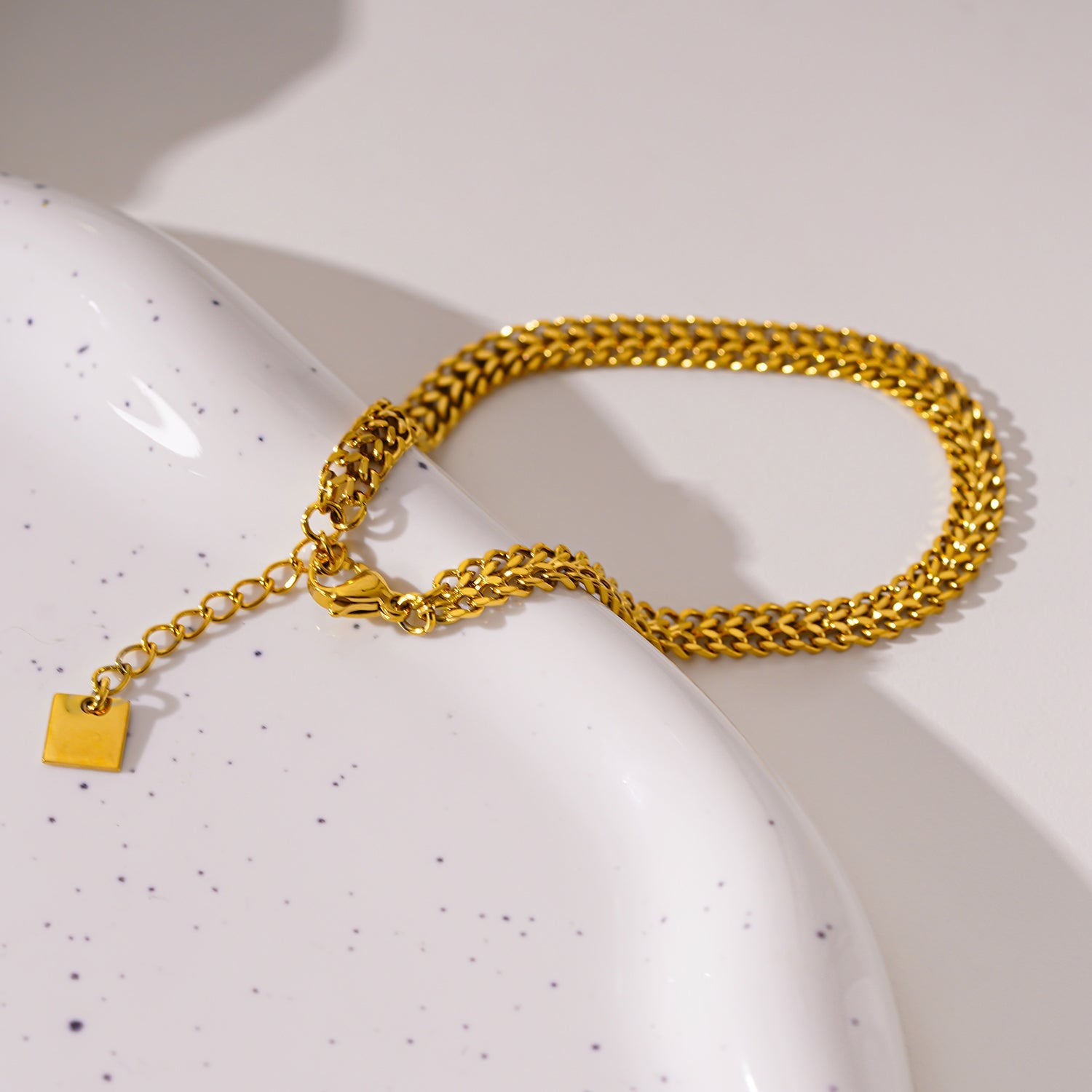 Style BELLAMY 4553: Intricate Wide Width Singular Twin Chain Bracelet.