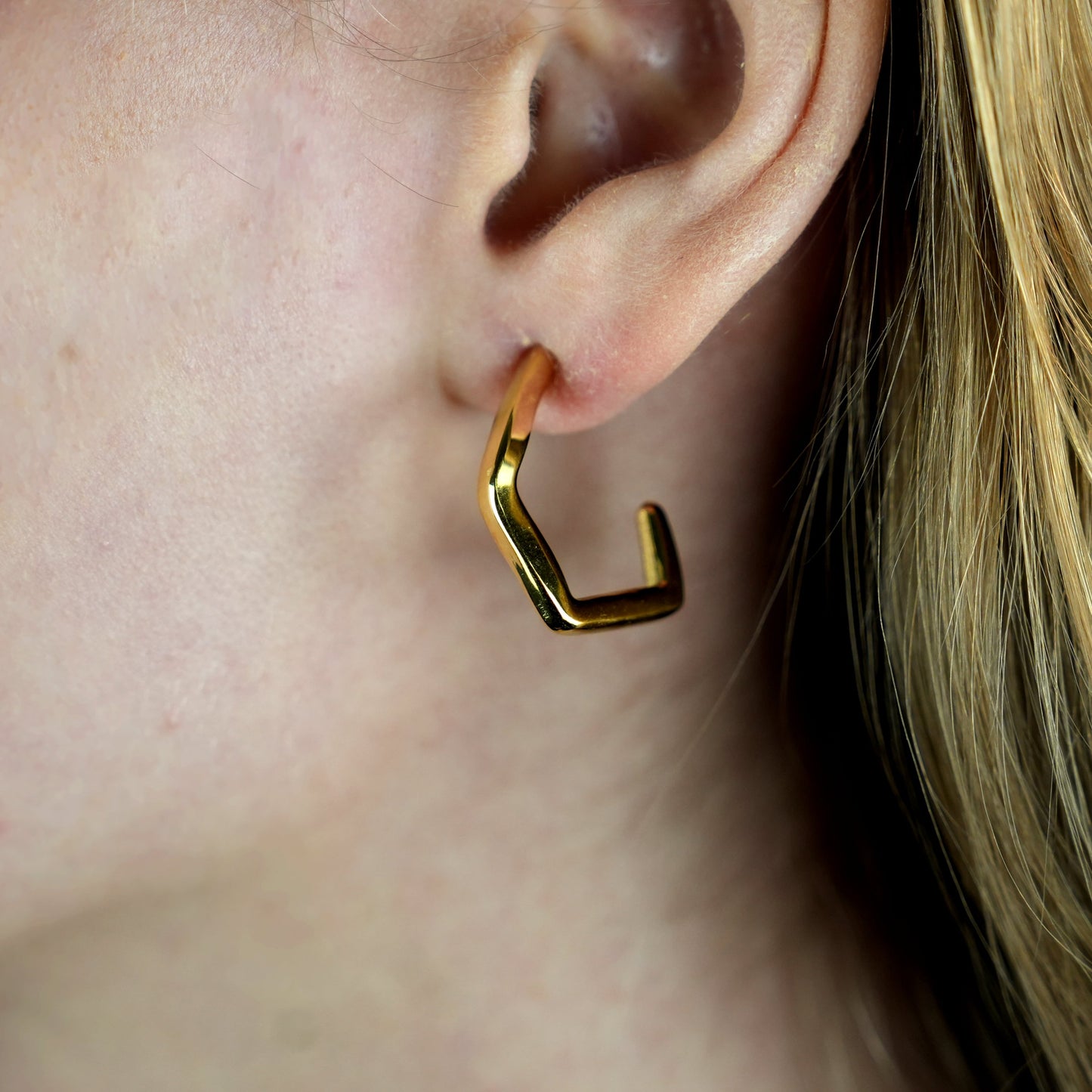 BOJANA Geometric Shaped 'AM to PM' Hoop Earrings