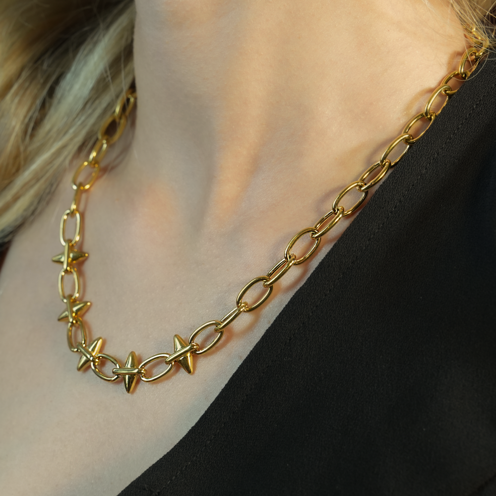 ELLINOR: Industrial Chic Diamond Driblet Statement Chain