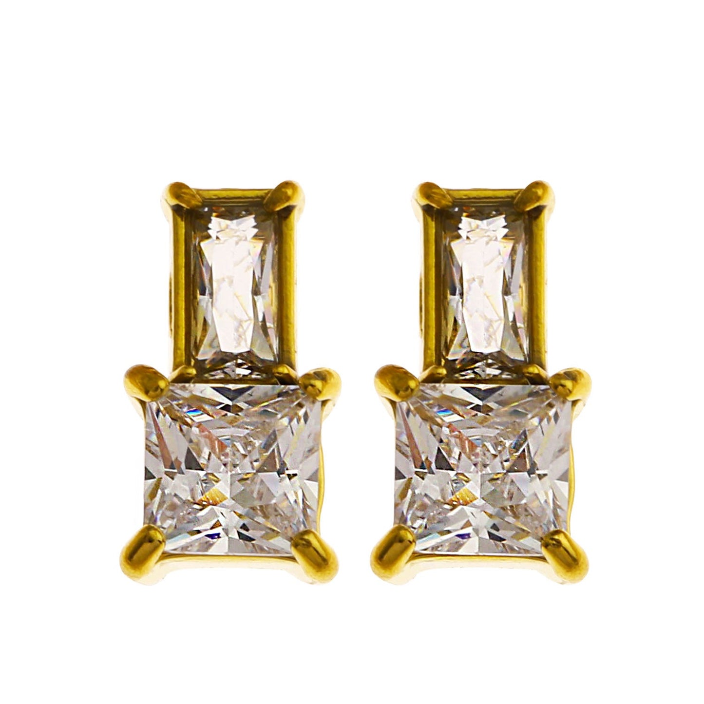 KIRA 'Shine in Style' Retro Crystal & Zirconia Stud Earrings