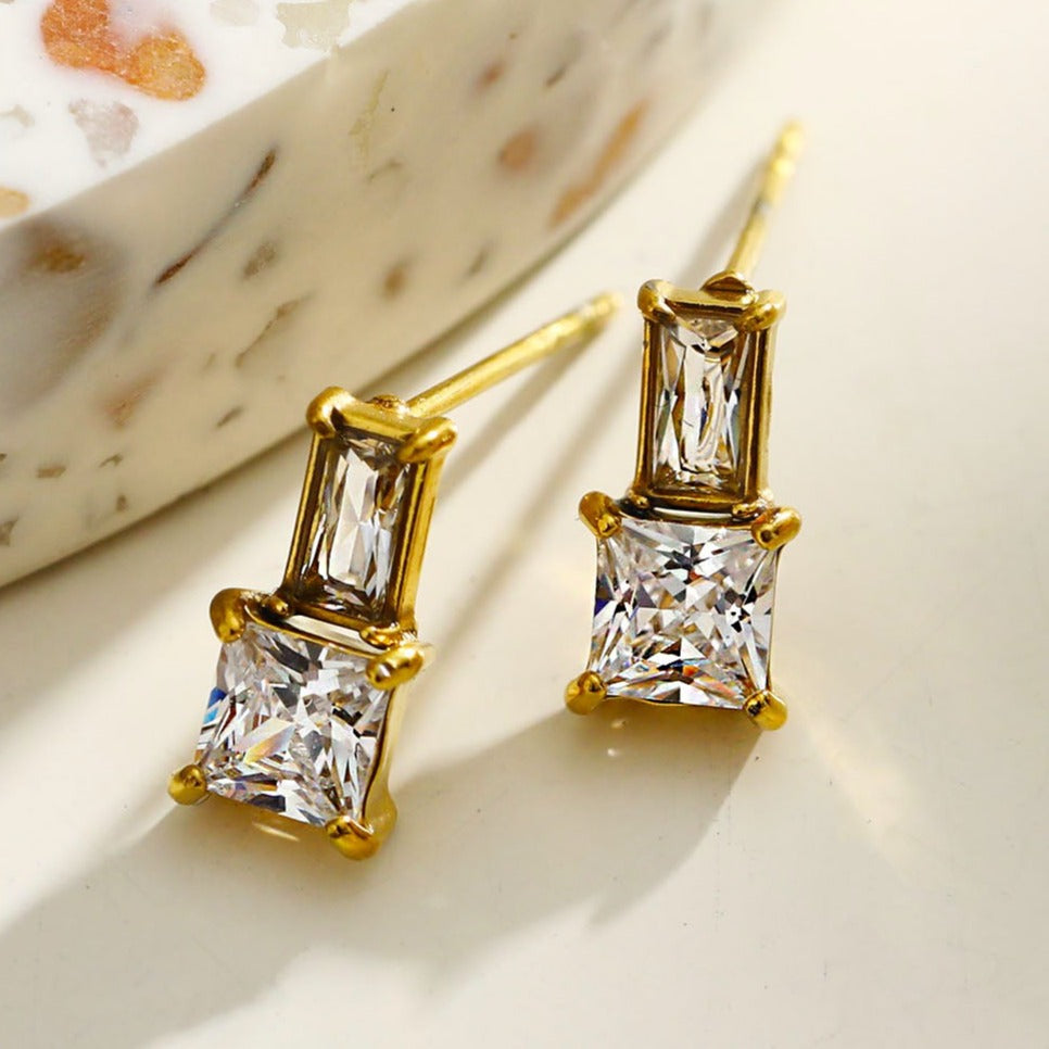 KIRA 'Shine in Style' Retro Crystal & Zirconia Stud Earrings