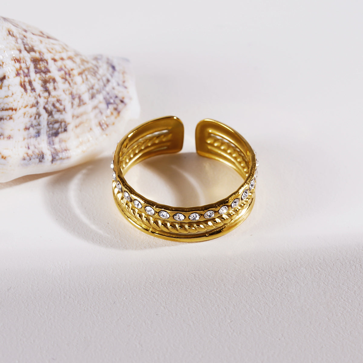 LUMINA: Multi Stacked Zirconia Embellished Ring