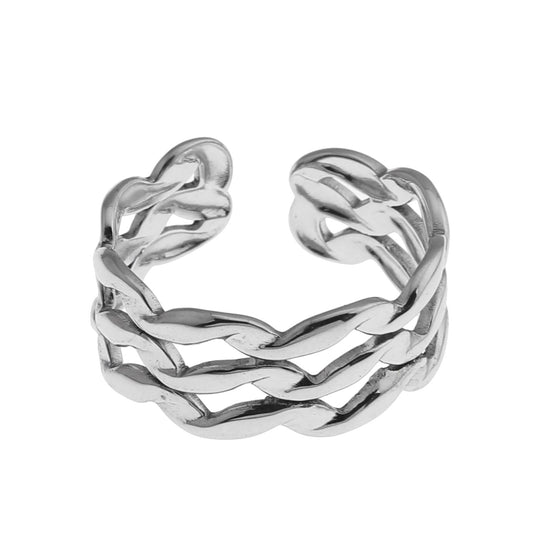 PAIGE Triple Stacked Wavy Silver Ring