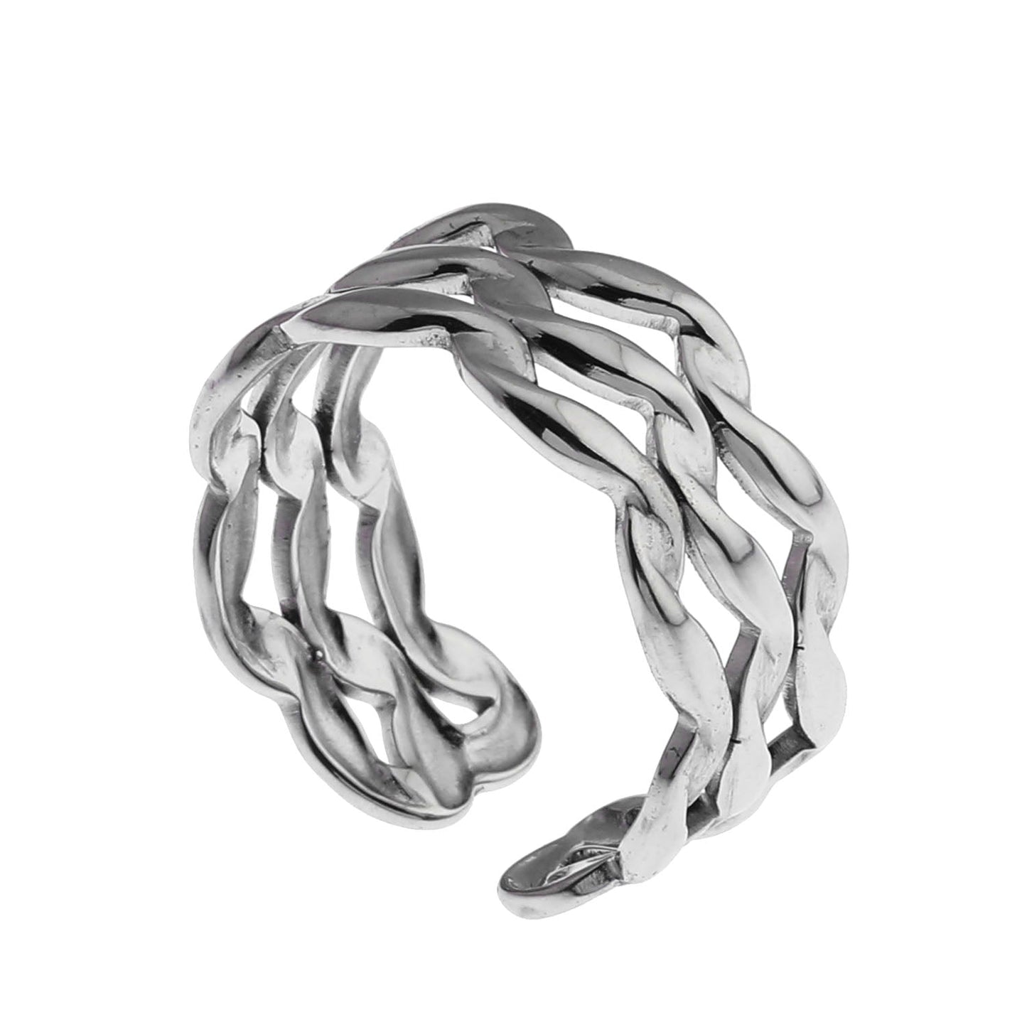 PAIGE Triple Stacked Wavy Silver Ring