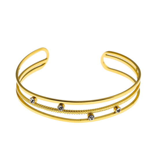 LADARIA 'Trio of Cuffs' Bracelet with Zirconia Highlights