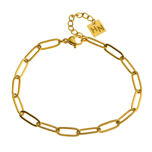 HAKILA Essential Gold Chain Link Paper-Clip Bracelet