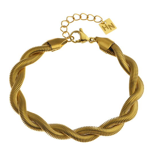 GALENA Criss-Crossed Snake-Skin Duo Chain Bracelet