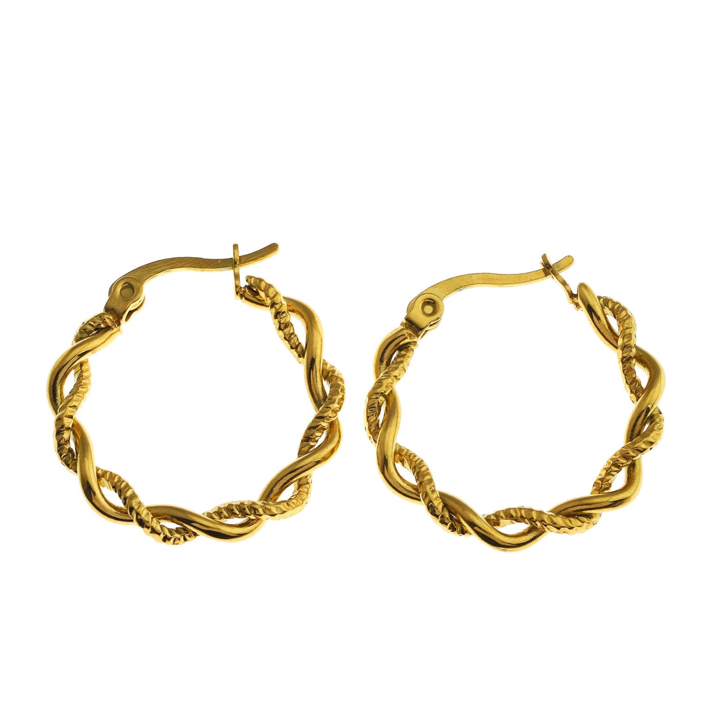 BARBARA Contrast Textured Twisted Rope Hoop Earring