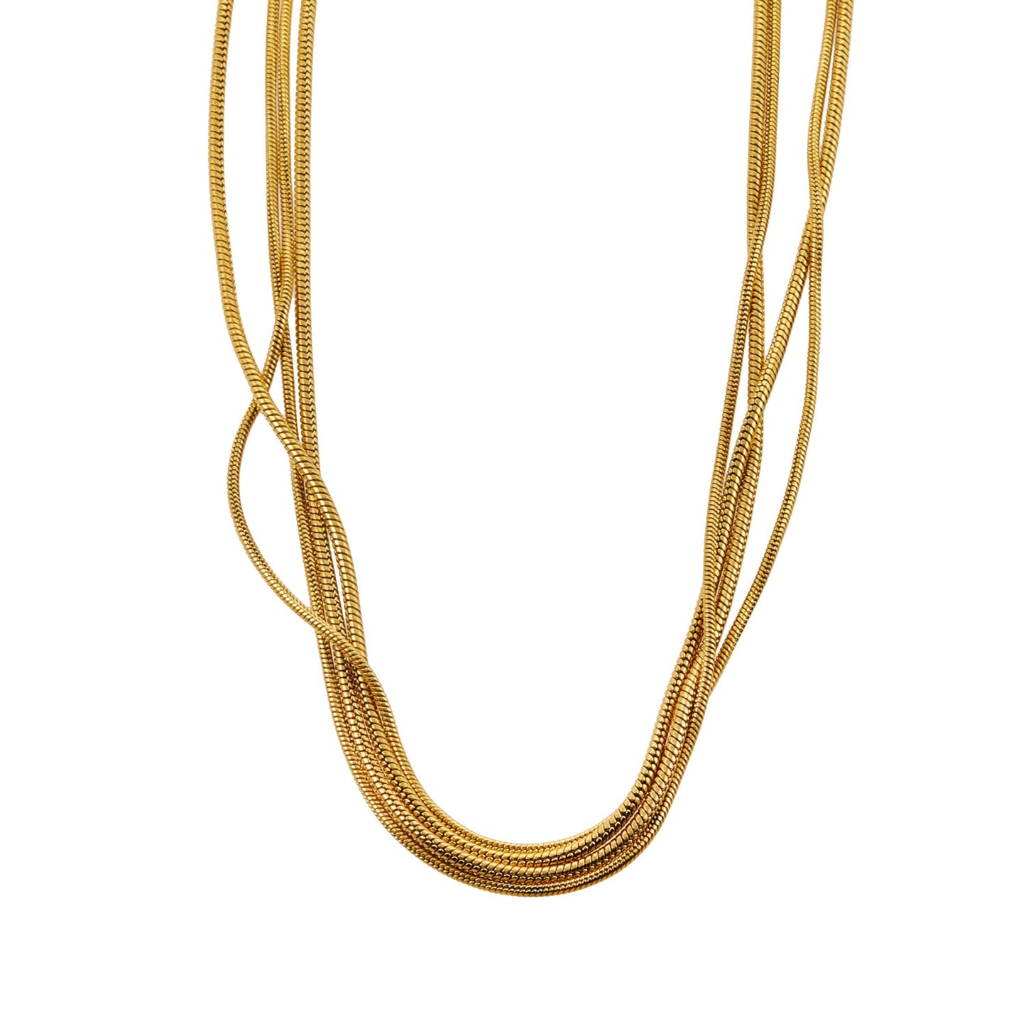 AVEZZANO: Snake-Skin Textured Multi-Strand Chain Necklace - Exquisite Elegance