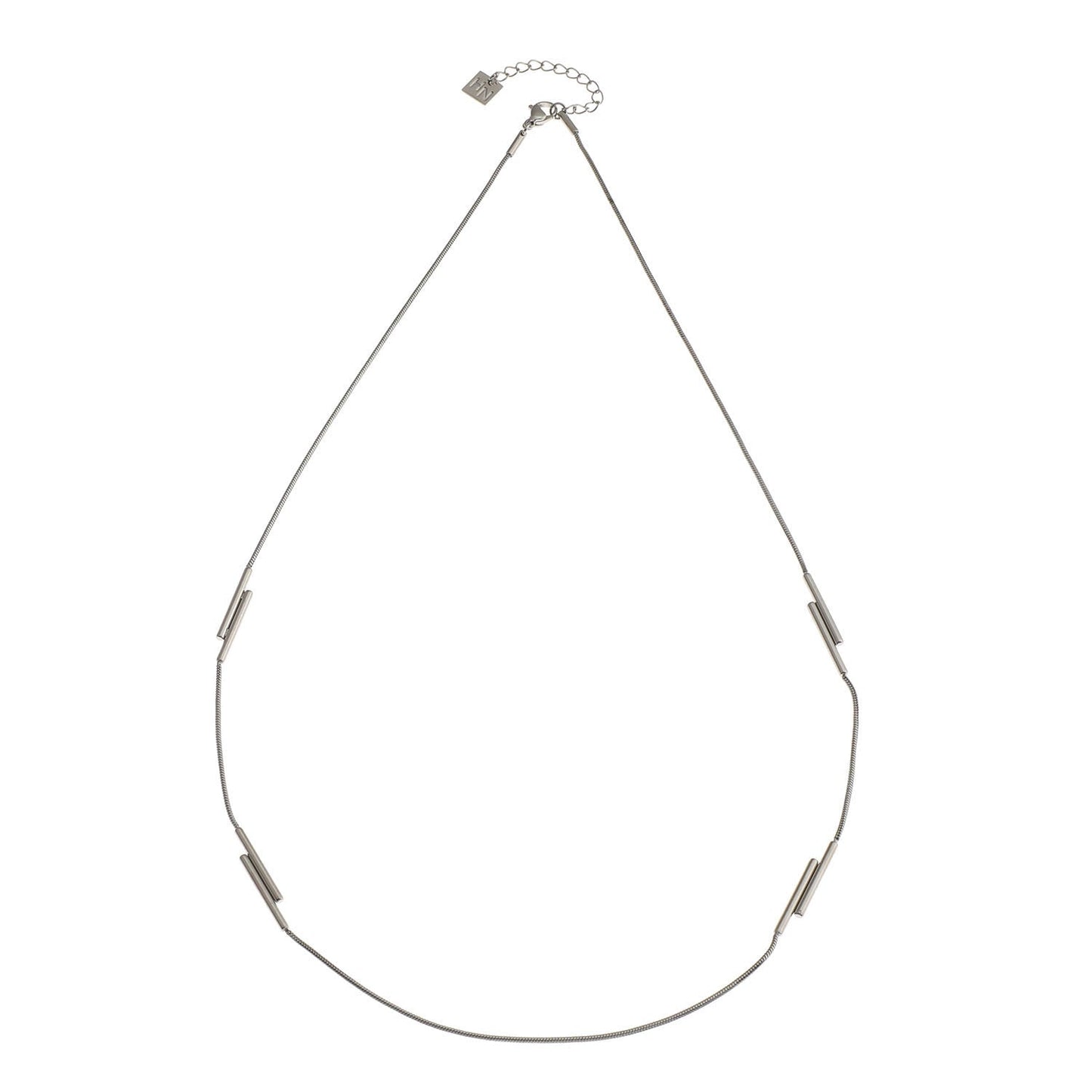 PEDRINA Duo Stick Detail Silver Chain Necklace