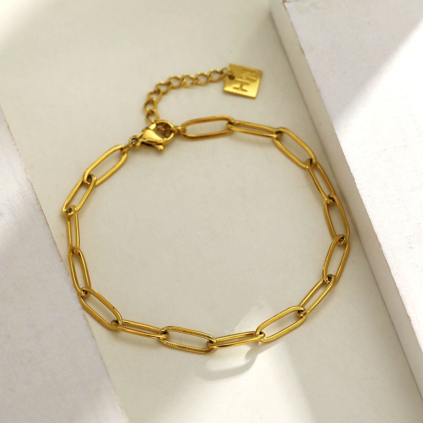 HAKILA Essential Gold Chain Link Paper-Clip Bracelet