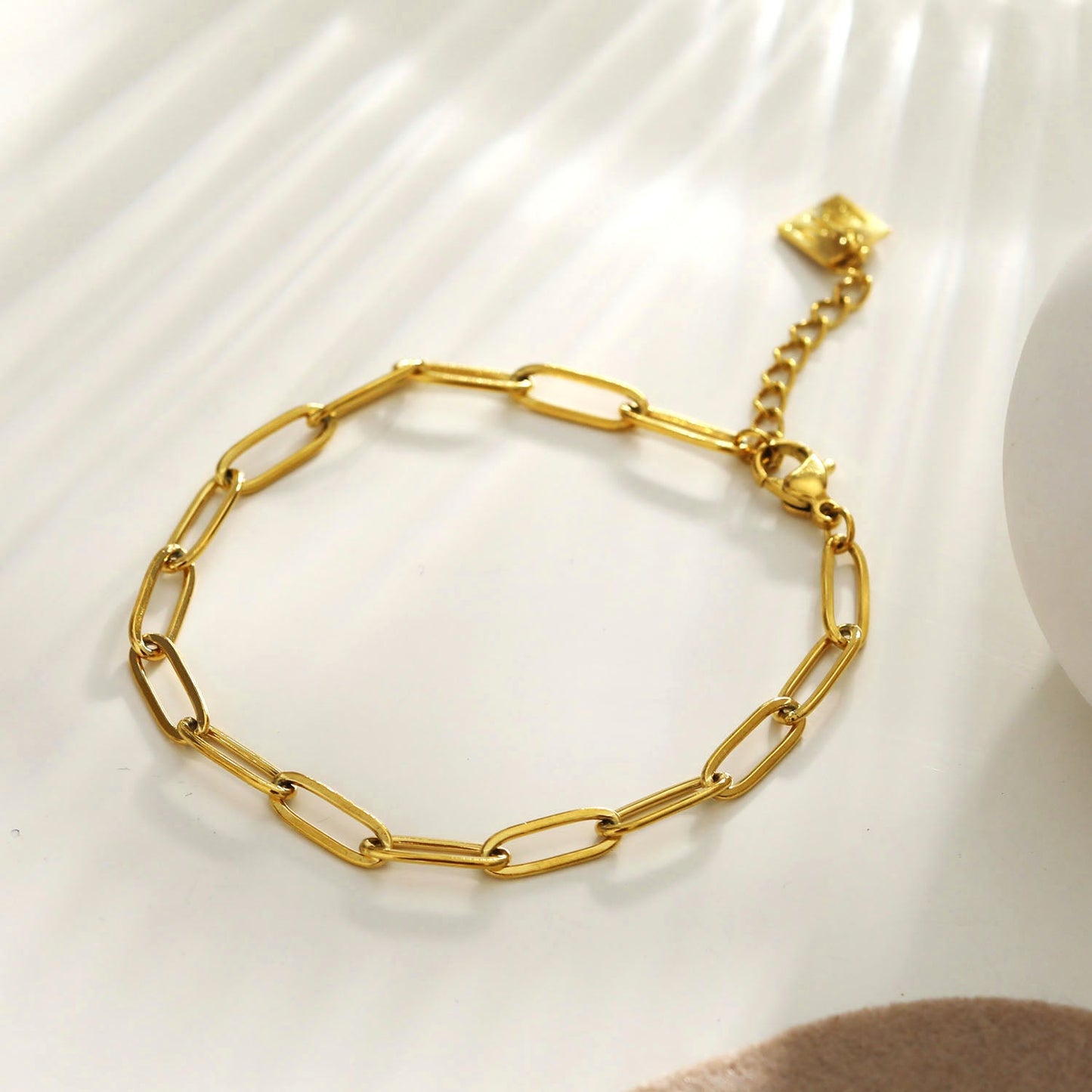 HAKILA Essential Gold Chain Link Paper-Clip Bracelet