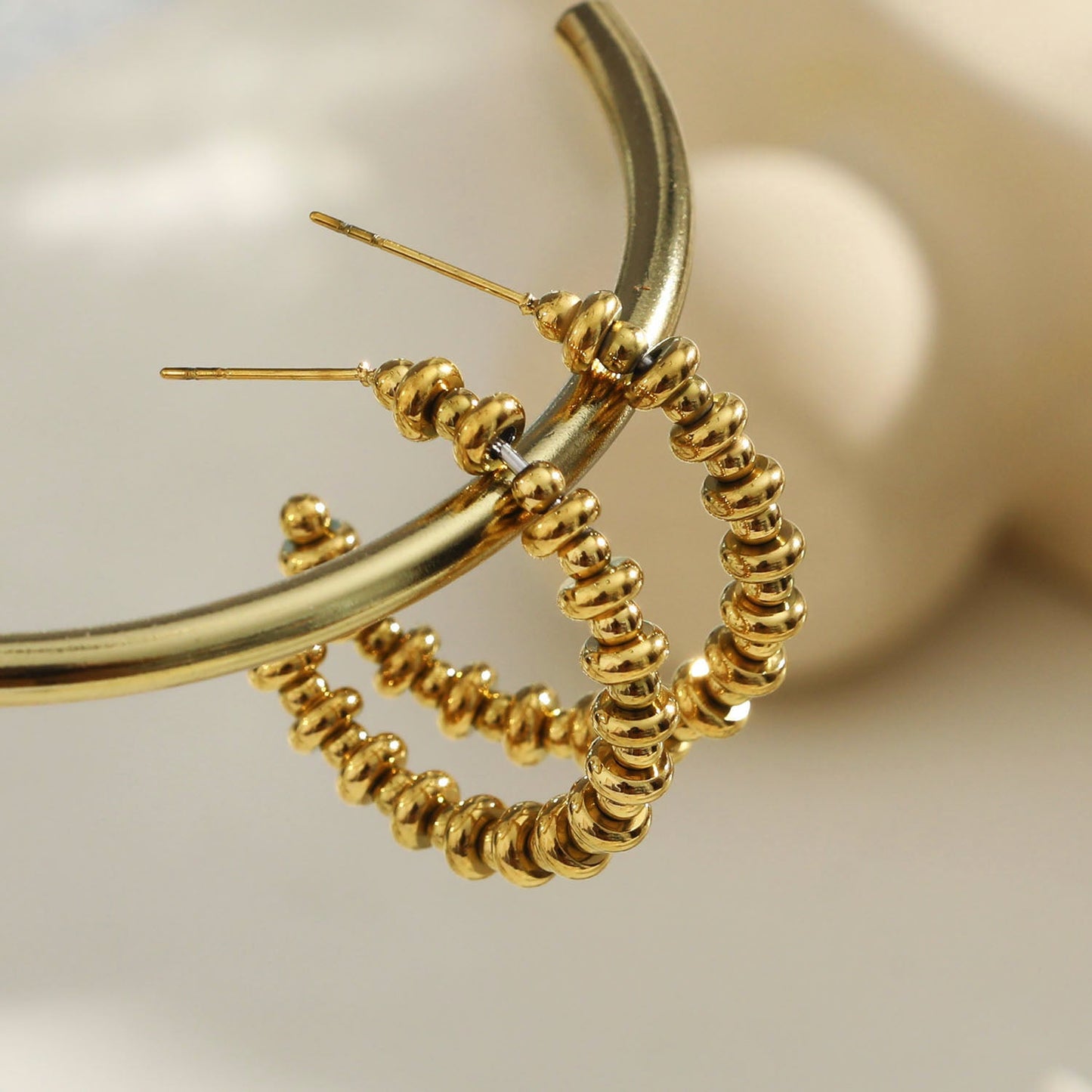 ACCADIA Beaded Hoop Gold Earrings