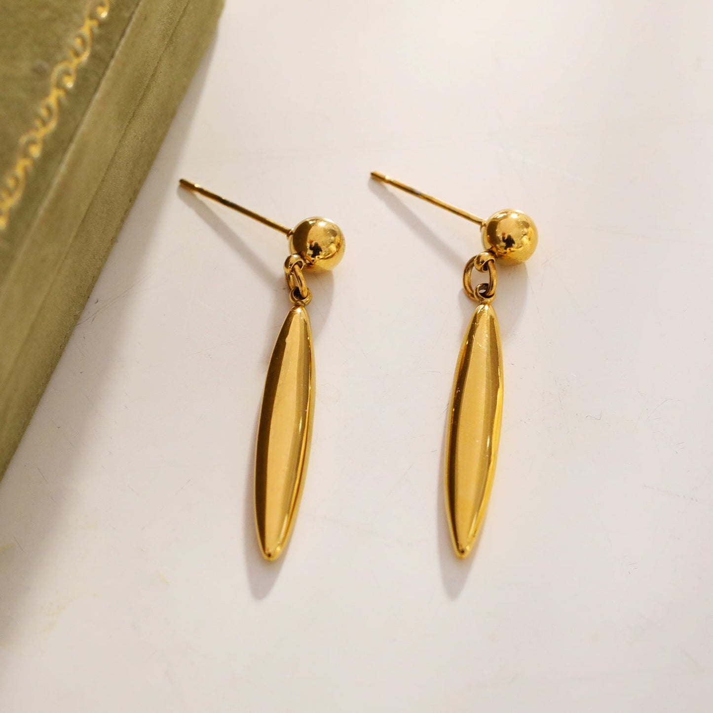 ARACELI: Vintage Inspired Dainty Oval Shaped Earrings Anchored by Rounded Beads