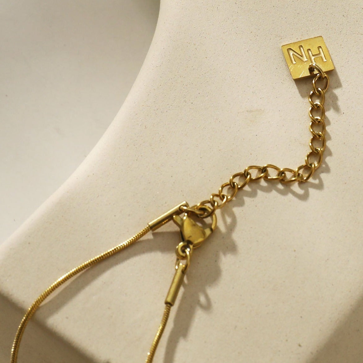 MARA Black Obsidian & Gold Beaded Chain Necklace